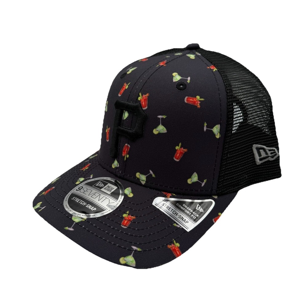New Era 9Seventy Pittsburgh Pirates Hat Snapback‎ Black Adventure Drinks Pattern